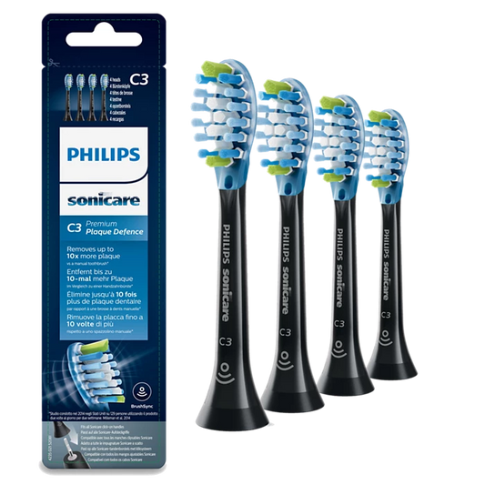 Philips Sonicare C3 Premium Plaque Defence 4x Black sonic toothbrush heads