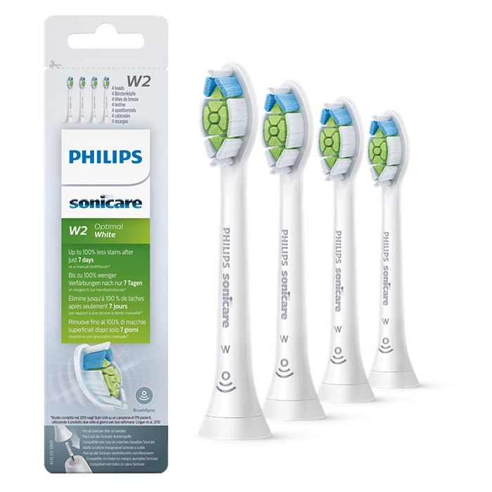 Philips Sonicare W2 Optimal White - 4x interchangeable sonic toothbrush heads (white)
